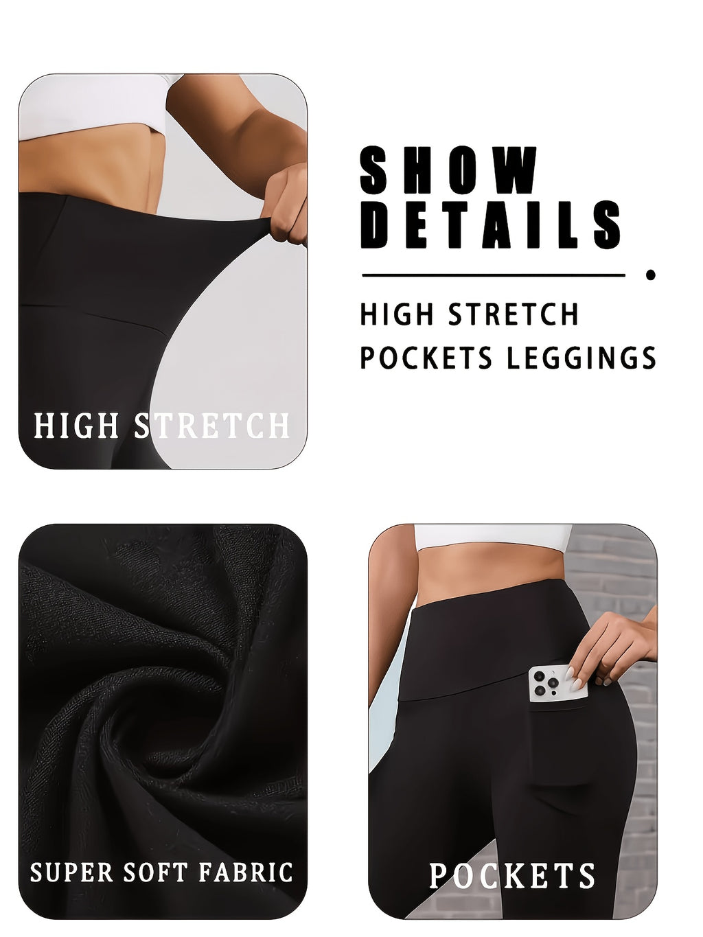 5pcs Women's Hip-lifting& Tummy Control Leggings, Quick-drying, Breathable, Highly Elastic and Soft, Suitable for Gym, Yoga, Pilates, Beach Wear - product image 19