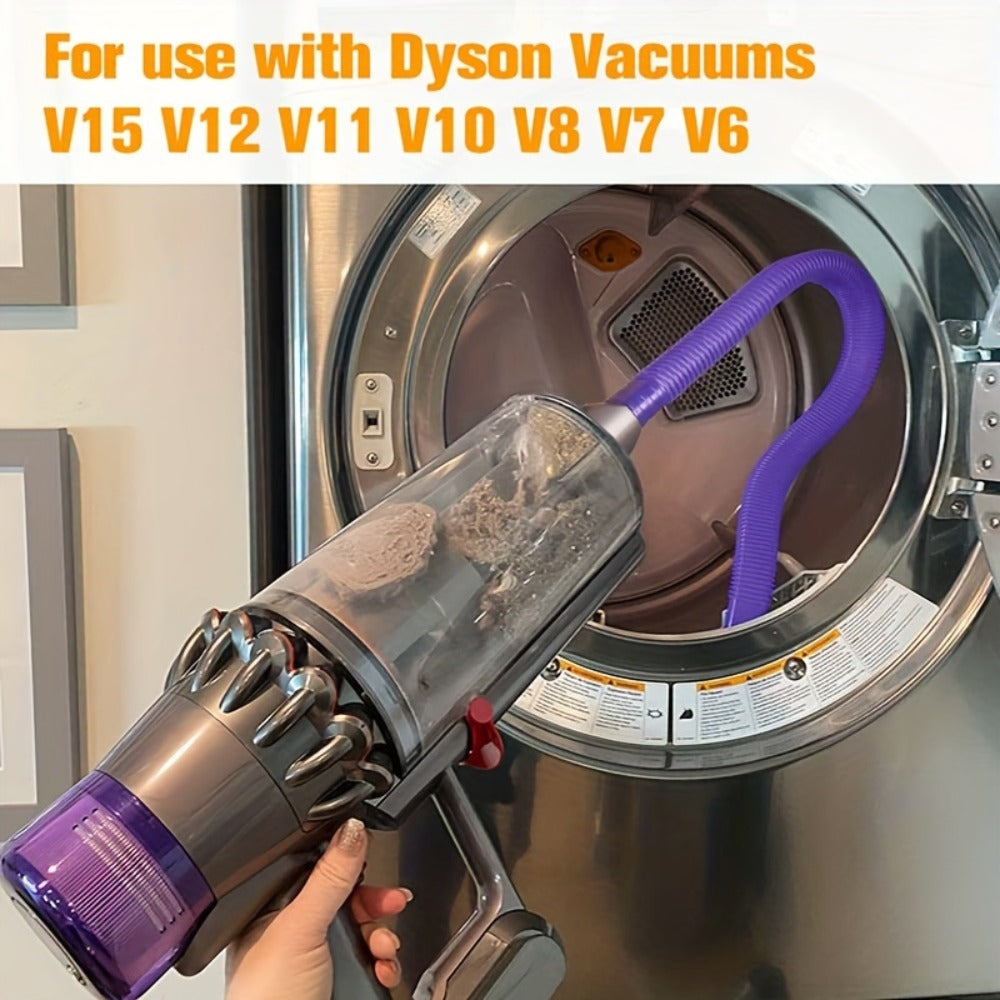 Dryer Vent Cleaner Kit Vacuum Hose Attachment for Dyson V15 V12 V11 V10 V8 V7 V6 – Flexible Lint Remover Dryer Vent Cleaning Brush with Vacuum Attachment, Reduces Fire Hazard - product image 2