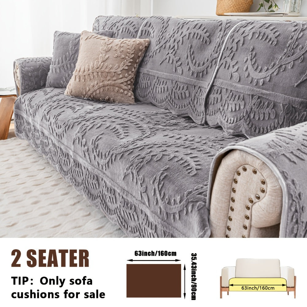 Faux Rabbit Fur Sofa Cover Thickened Quilted Plush Warm Non-Slip Machine Washable Pet Friendly Breathable Sofa Cushion for Living Room Bedroom Office - 2 3 Seater Large - product image 28