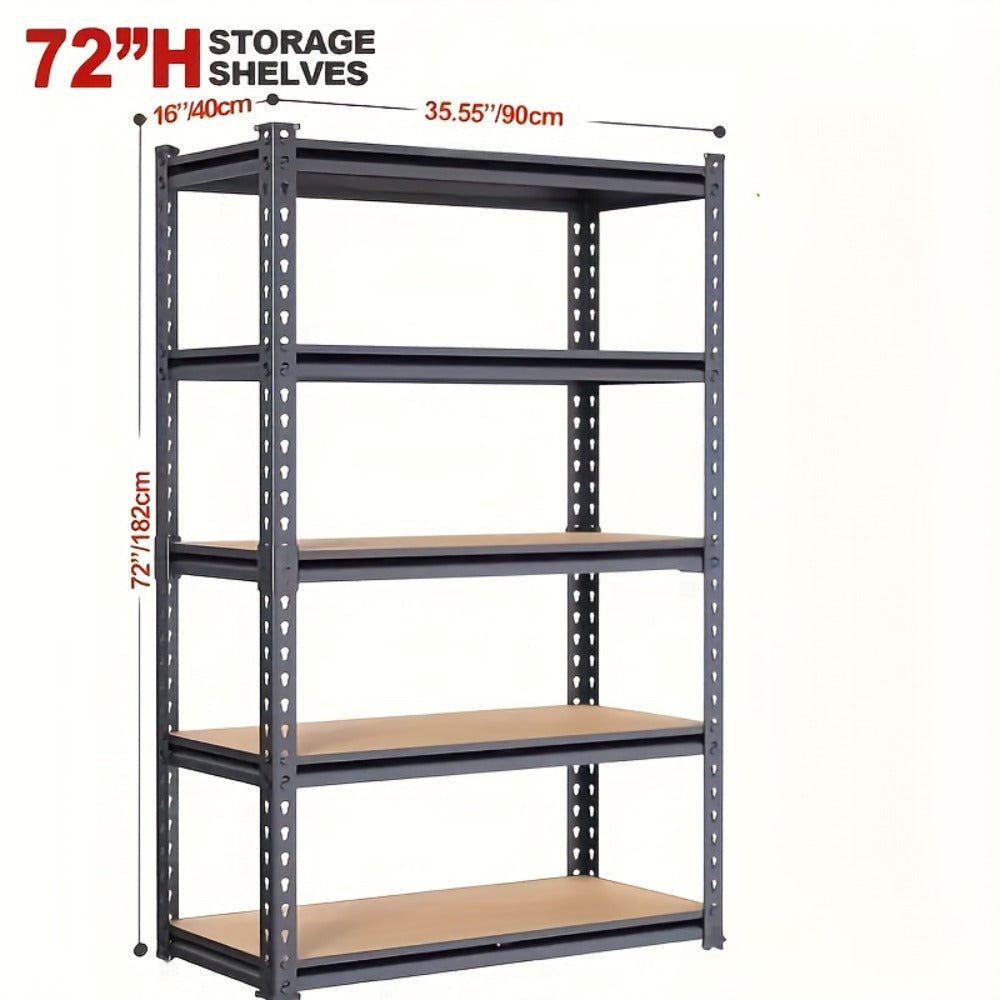 Heavy Duty Shelving Unit 5-Tier Metal Storage Shelves 2000 LBS Capacity, 60"H x 28"W x 12"D Adjustable Steel Rack for Garage, Closet, Pantry & Basement Organization, Easy Assembly  - product image 4
