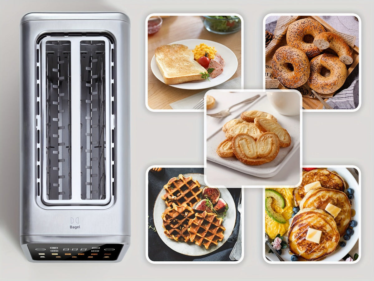 4-Slice Toaster Long Slot Stainless Steel – Touch Screen LED Display, 1.5" Wide Slots, Countdown Timer, Memory Function, Dual Control, 6 Shade Settings - product image 12