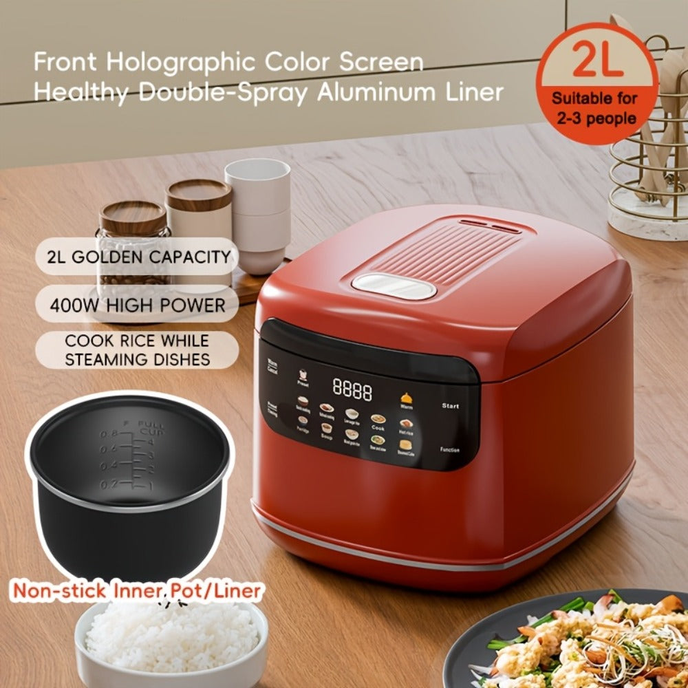 Rice Cooker 2L 4 Cups 10-in-1 Mini Multifunctional Compact Electric Rice Cooker for Rice Soup Stew Oatmeal Cake Steamed Vegetables Perfect for Small Kitchen Dorm Apartment - product image 7
