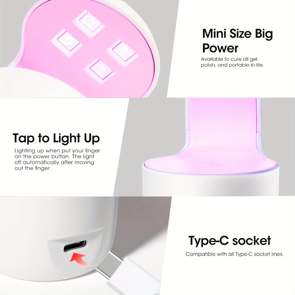 Solid Gel Nail Glue Kit with Mini LED Lamp — 8g UV Cure Gel Glue 28+ Days Long-Lasting Bond for Press On Nails Acrylic Tips Rhinestones, Non-Toxic Natural Resin, Salon & Home Manic - product image 8