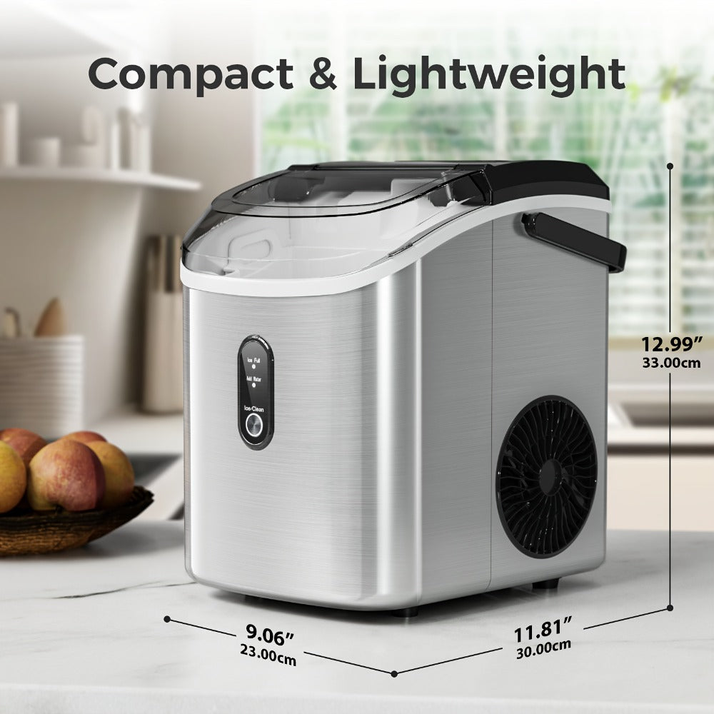 Countertop Nugget Ice Maker 35lbs in 24hrs, Self-Cleaning Portable Ice Machine with Ice Scoop & Basket, Stainless Steel, for Home Kitchen Office Camping RV Bar - product image 11