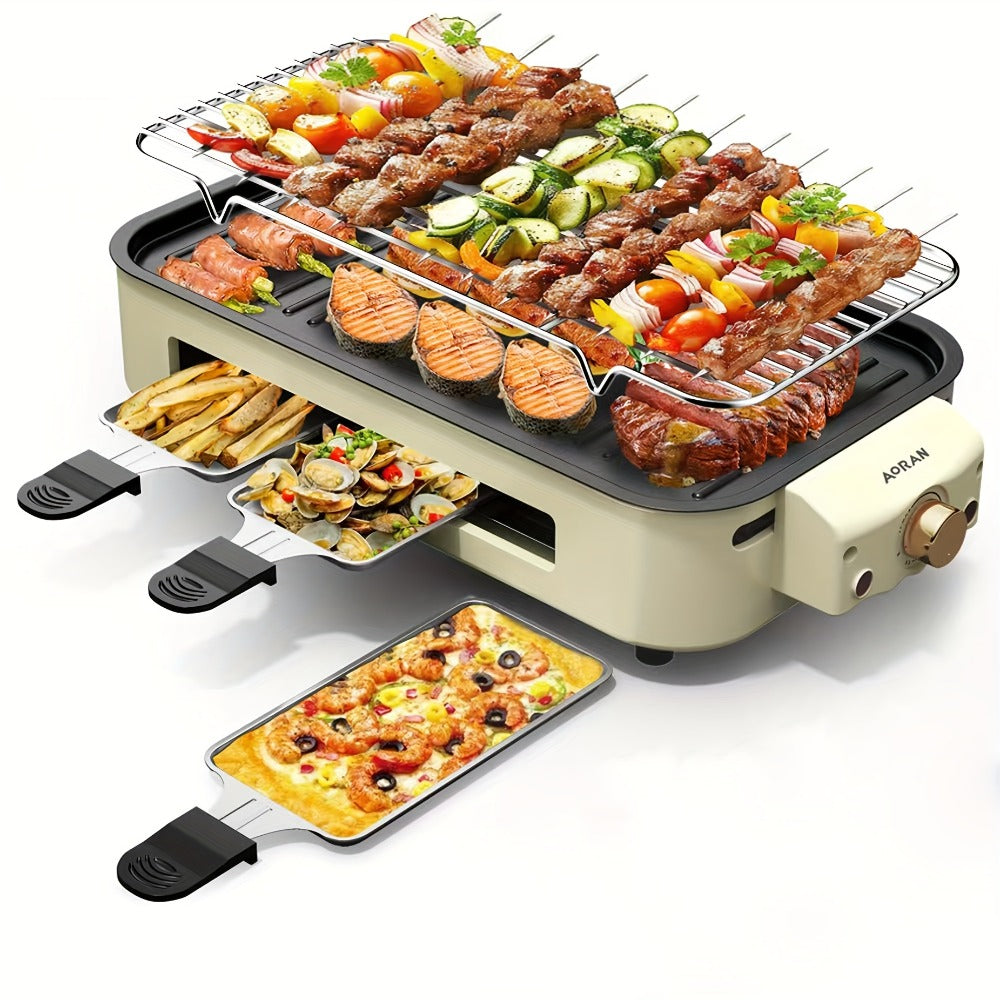 Electric BBQ Grill Indoor – 1500W Smokeless Tabletop Grill with Removable Frying Pan, Waffle Maker & Non-Stick Stainless Steel Plates, Adjustable Temperature, Perfect Christmas Hou - product image 5