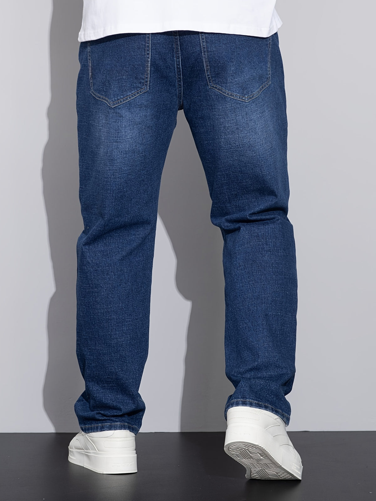 Men's Plus Size Loose Fit Stretchy Denim Pants, Lightweight Business Casual Jeans for All Seasons, PLUS SIZE - product image 2