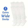 Extra Wide Socks for Swollen Feet 6 Pairs Stretch to 30 Inch Non-Binding Seamless Loose Fit Neuropathy Bariatric Edema Socks for Men Women Plus Size Seniors Multi Color - product image 21