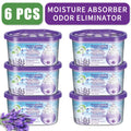 Moisture Absorber Dehumidifier Box 6-Pack – Odor Eliminator & Humidity Controller for Closet, Bathroom, Kitchen, Pantry, Boat & RV – Lavender Vanilla, Fresh Linen, Jasmine Blossom, - product image 11