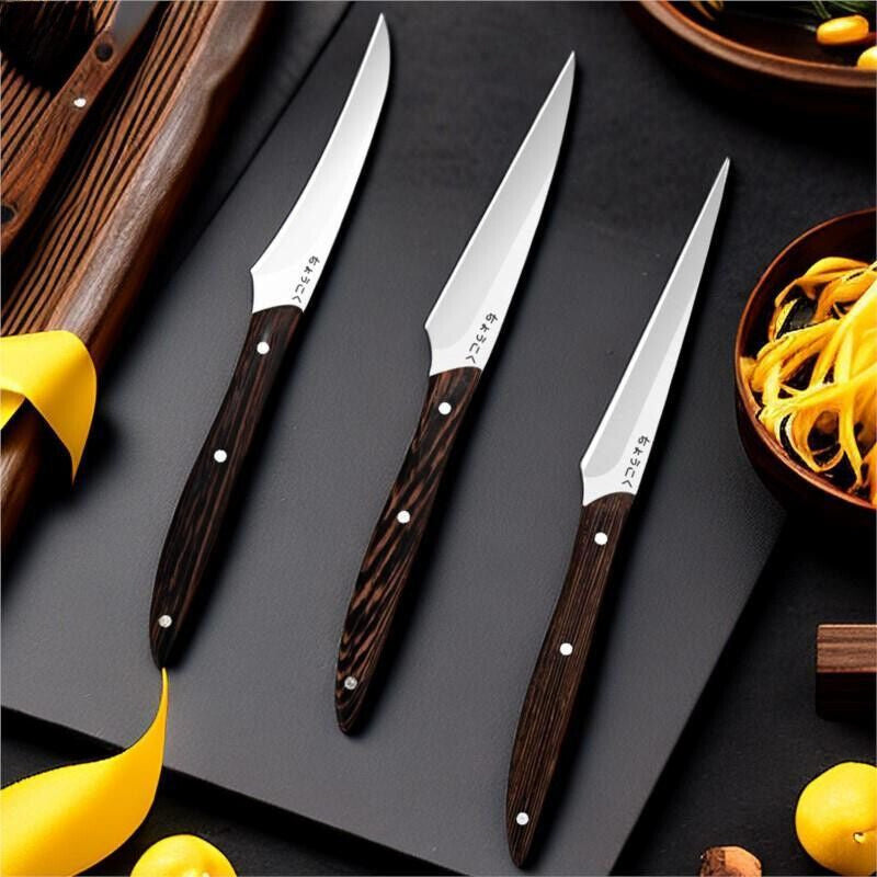 3-Piece Carving Knife Set Fixed Blade Whittling Knives | Carry-along Multifunctional Peeling Knife with Anti-Slip Outdoor Log Handle | Kitchen Tools Camping Gear Gifts for Dad Men
