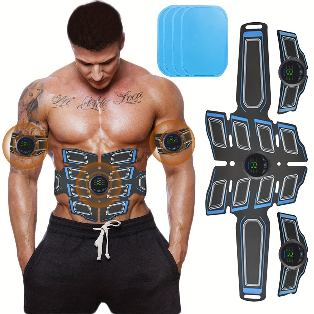 EMS Muscle Stimulator Fitness Massage Belt 6 Modes 18 Intensity Levels USB Rechargeable Low Frequency Physiotherapy Abdominal Toning Body Massager - product image