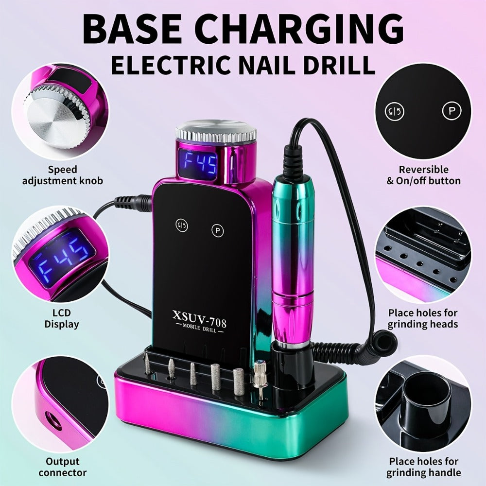 45000RPM Cordless Nail Drill Machine – Rechargeable Professional Electric Efile for Acrylic & Gel Nails | Variable Speed Nail Drill for Manicure, Pedicure, Shaping & Polishing, Sal - product image 2