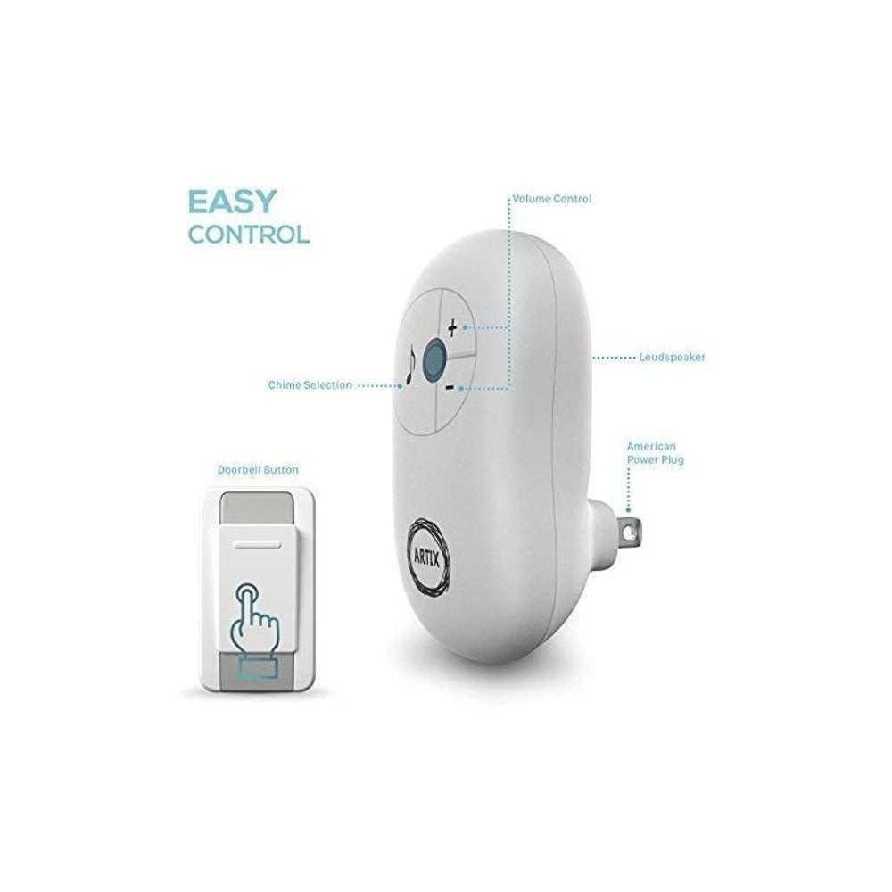 Wireless Doorbell Kit 36 Chimes 100M Range Waterproof – Adjustable Volume 25-110dB, Plug-In Receiver & Push Button Transmitter, No Wiring Easy Install for Home Office Store & Class - product image 4