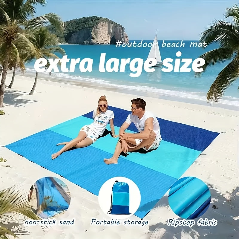 Sandproof Beach Blanket Oversized 55"x78" | Featherlight Waterproof Large Mat for Adults, Travel Camping Hiking Picnic Outdoor Beach Towel