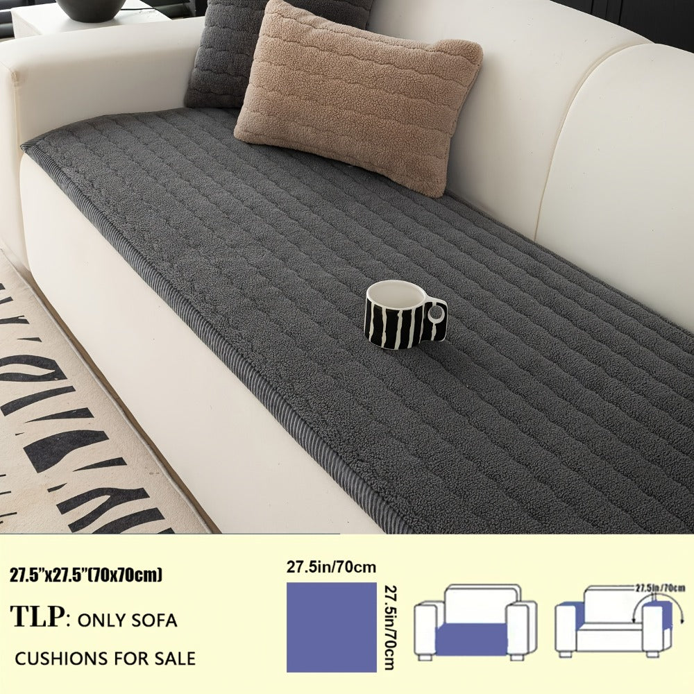 Plush Sofa Cover Bohemian Style Thickened Short Plush Non-Slip Machine Washable Pet Friendly Sofa Slipcover for Living Room Bedroom Office - Armrest Pad to 4 Seater - product image 7