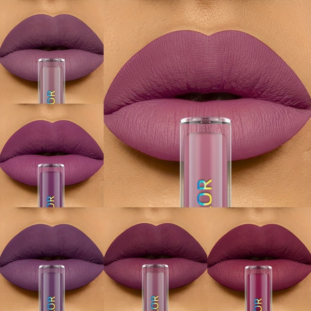 Matte Liquid Lipstick Set 6pcs Lip Glaze Long-Lasting Non-Sticky Non-Drying Colorfast Velvet Finish with Natural Scent Defines Lip Contour All-Day Wear Everyday Makeup Gift Set for - product image 3
