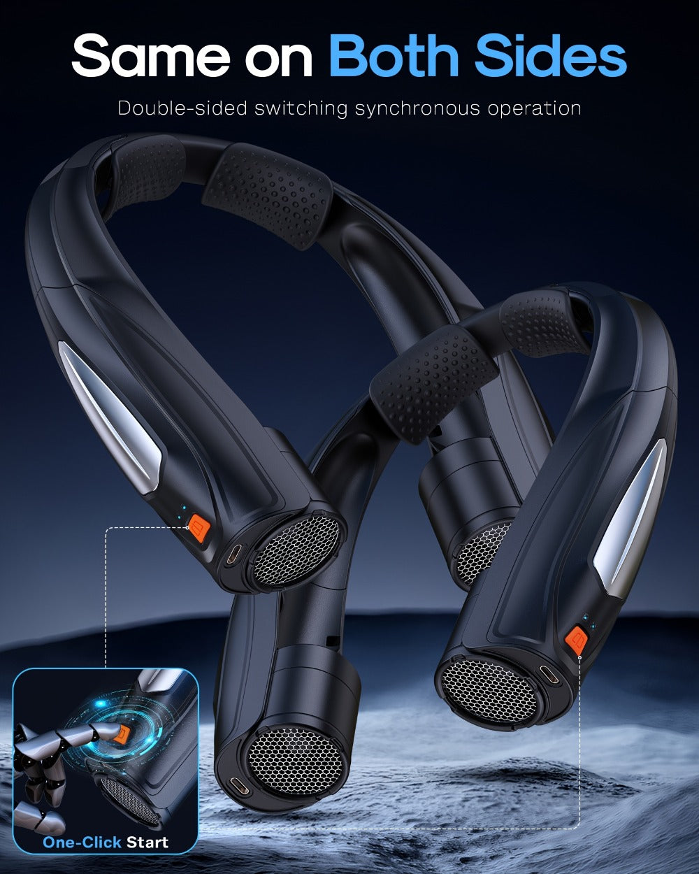 Neck Fan Wearable Bladeless Neckband Fan 3000mAh Dual Battery 6 to 20 Hours Battery Life Dual Wind Speeds Super Quiet Brushless Motor USB Charging Soft Silicone Strap for Work Trav - product image 12