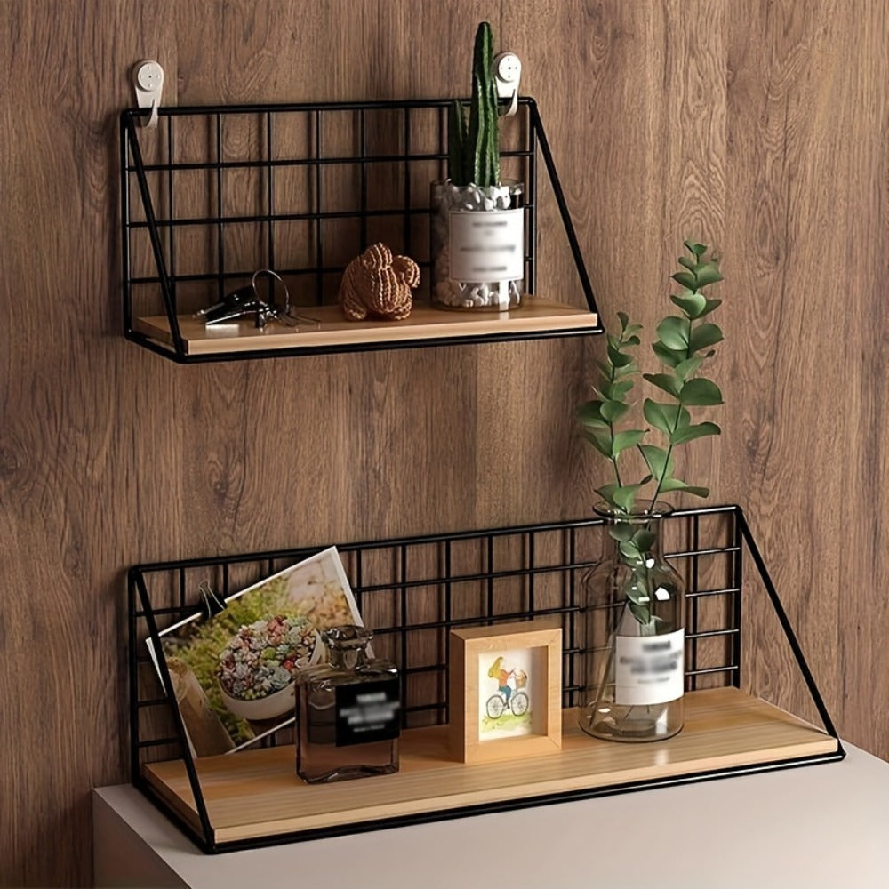 Metal Floating Wall Shelf – No Drill Wall Mounted Storage Rack for Bathroom, Living Room & Bedroom, Minimalist Iron Wall Organizer Shelf Decor - product image 2