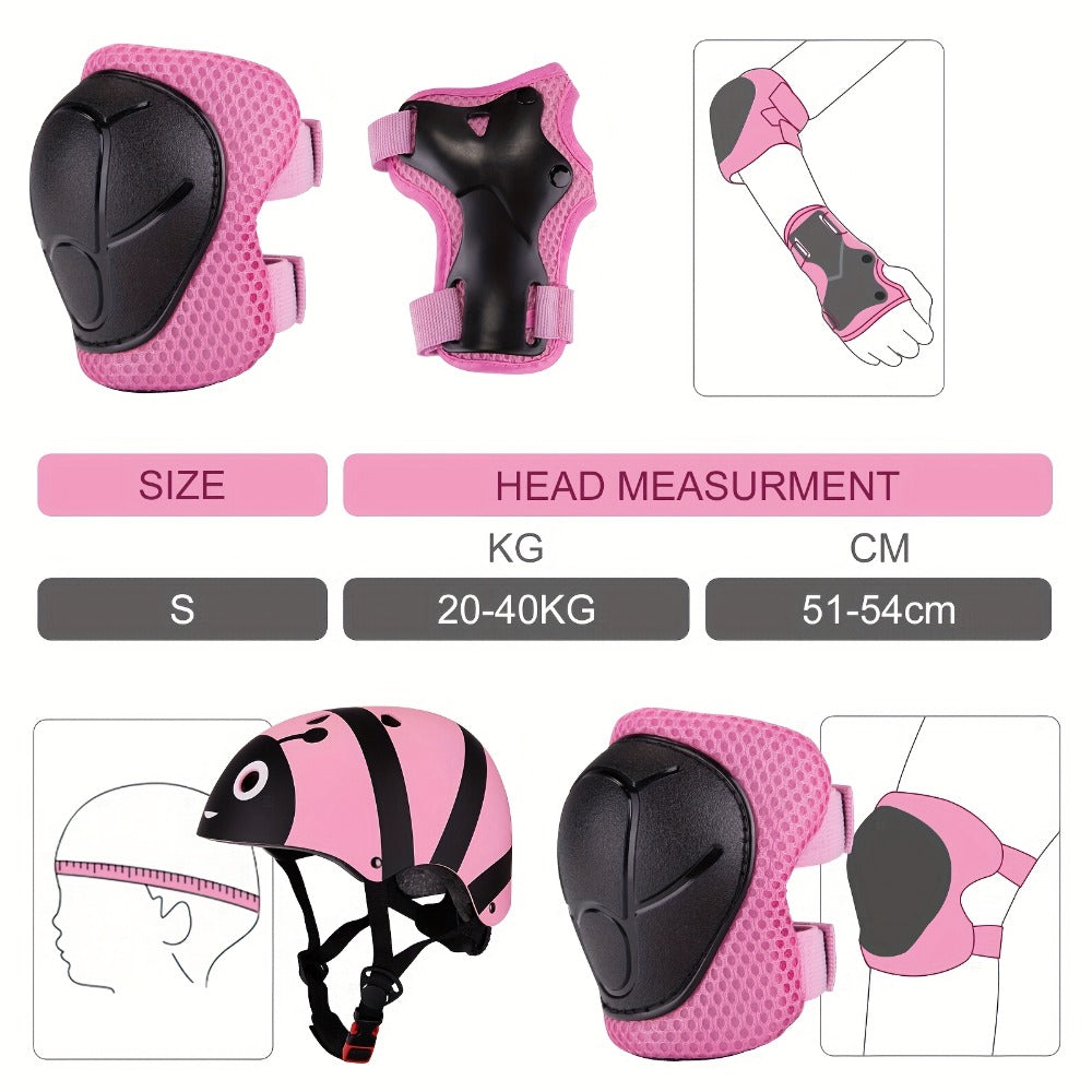 Kids Bike Helmet with Knee and Elbow Pads – Best Safety Gift for Boys and Girls – Adjustable Protective Gear Set for Ages 5-14, Featherlight 350g with - product image 2