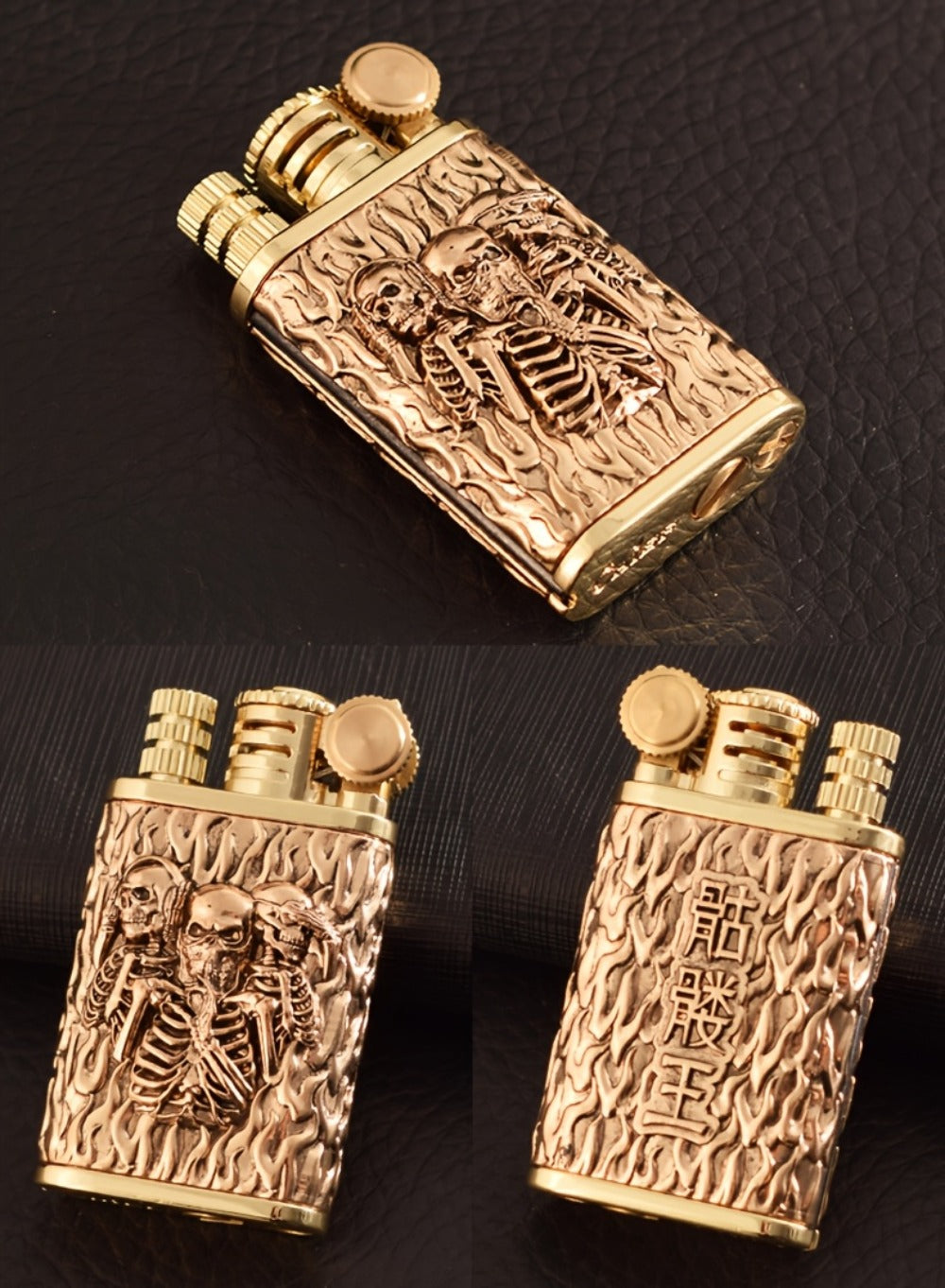 Kerosene Lighter 2-in-1 Permanent Match Flint Wheel Refillable – Golden Windproof Pocket Lighter with Built-In Match Strike, Unique Gift for Men, Father’s Day & Outdoor Use - product image 11