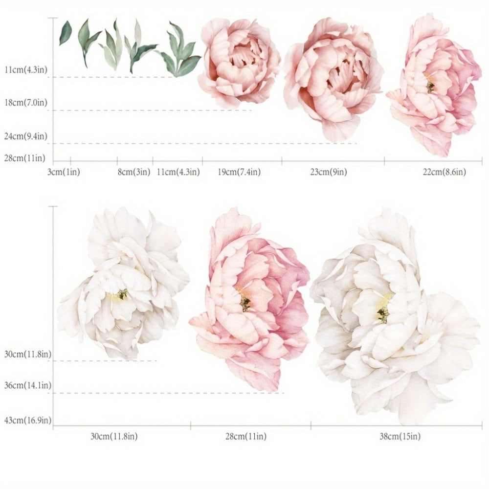 Peony Flower Window Glass Sticker – Anti-Collision Waterproof Decorative Glass Film, European Floral Wall & Window Decal for Home Decor, 17.7 x 47.2 Inches (2 Styles) - product image 6