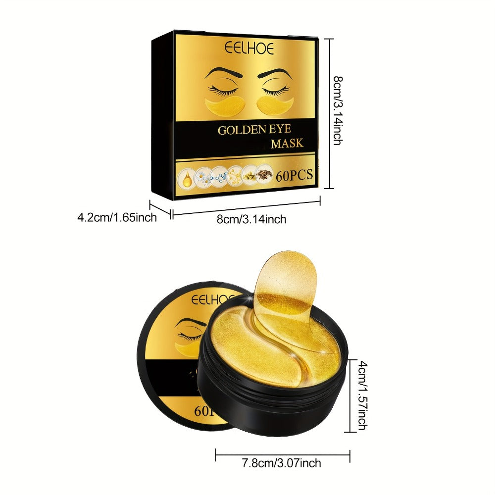 Under Eye Patches 120pcs (2 Boxes) with Hyaluronic Acid, Collagen & Glycerin - Gold Eye Mask for Dark Circles, Puffiness & Fine Lines, Deep Moisturizing Eye Contour Treatment - product image 3