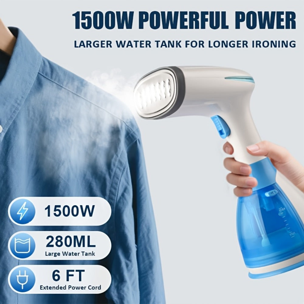 Handheld Garment Steamer 1500W with 9.47oz Removable Water Tank, Portable Fabric Steamer 30s Fast Heat-Up with Accessories Kit, Compact Mini Steam Iron for Clothes Home Travel Offi - product image