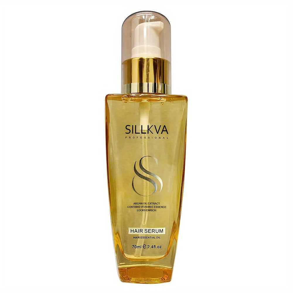 SILLKVA Argan Oil Liquid Hair Serum — Frizz Control & Flyaway Tamer, Lightweight Smoothing Leave-In Treatment for Dry Damaged Hair, Silky Glossy Finish for Women & Men All Hair Typ - product image 2