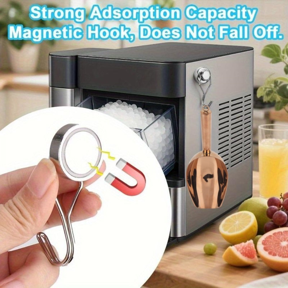 Ice Scoop Stainless Steel with Magnetic Hook Rose Gold Finish Compatible with GE Profile Opal Ice Maker Granular Ice Maker Unit Refrigerator Accessory for Ice Cubes Bars Parties Ki - product image 4