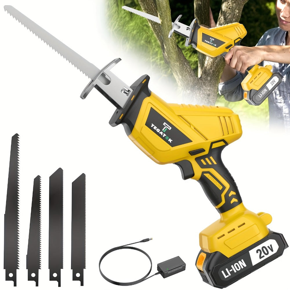 Electric Reciprocating Saw Cordless with LED Light & Safety Lock – Multi-Purpose Cutting Tool with Replaceable Blades, 1 or 2 Battery Options, Carrying Case Included - product image 3