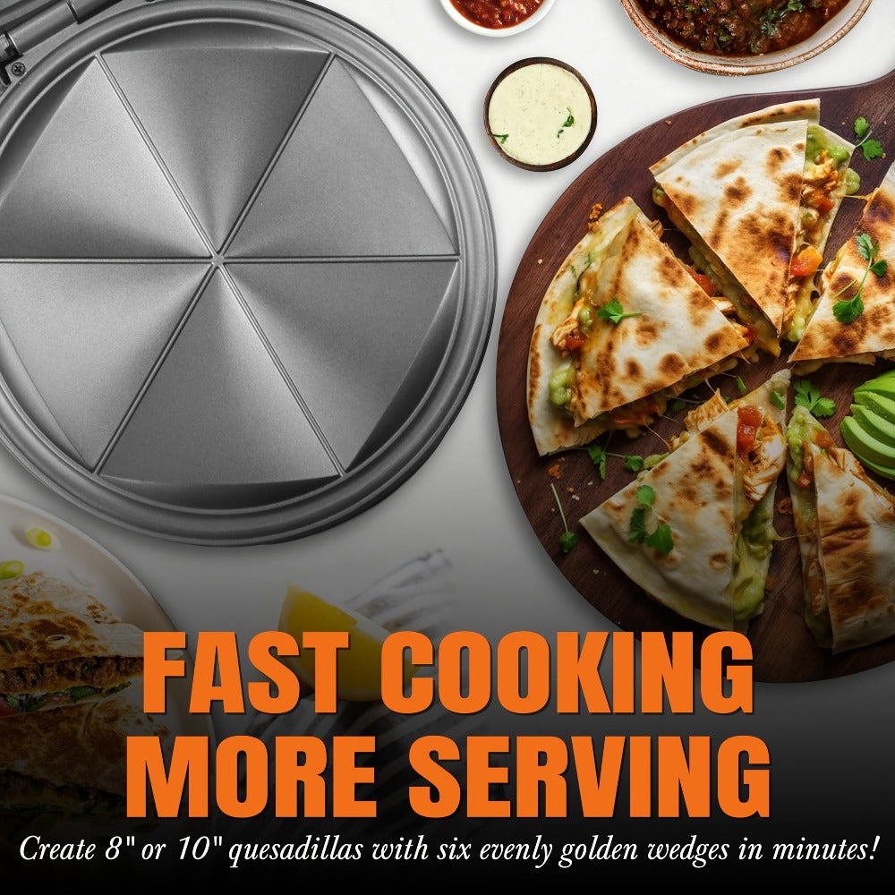 Electric Quesadilla Maker 9.5 Inch – Grilled Cheese Machine, Extra Stuffing Capacity, Easy 6-Wedge Slice, Non-Slip Feet | Also Available as 12 Inch Pizza Maker - product image 4