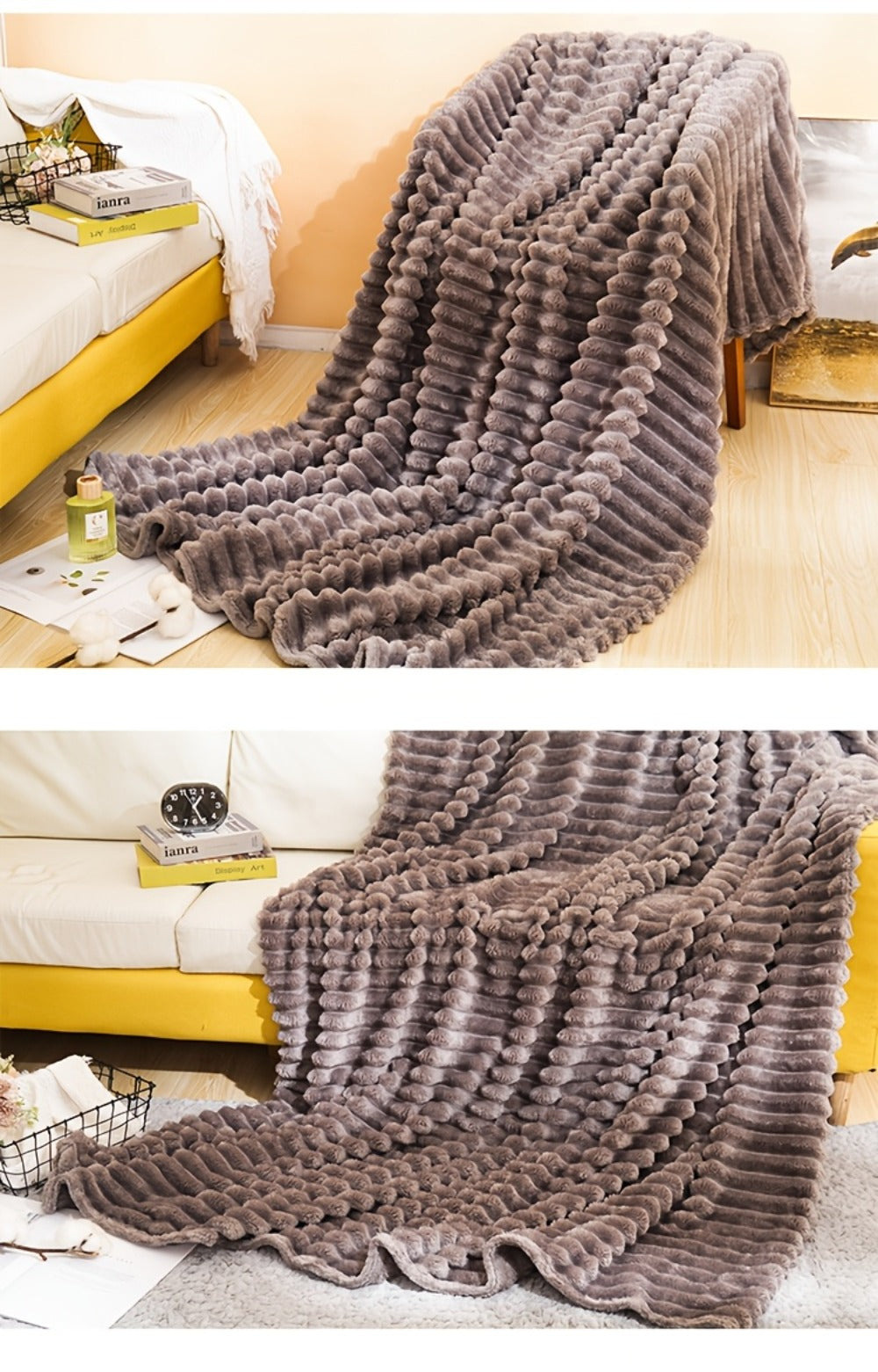 500gsm Heavy Plush Blanket – Ultra Thick Soft Warm Fluffy Blanket for Bed, Sofa & Travel, Baby to Double Size, 5 Colors - product image 46