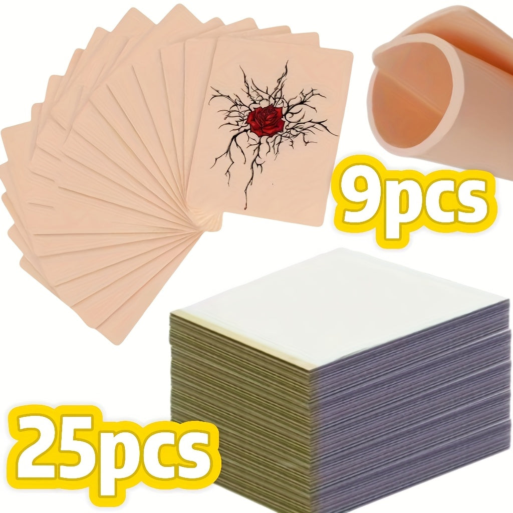 Tattoo Practice Skin Double-Sided Silicone Fake Skin - A4 Tattoo Transfer Paper Kit, Thermal Stencil Paper for Beginners & Artists, Universal Tattoo Printer Compatible, Body Art Pr - product image 14