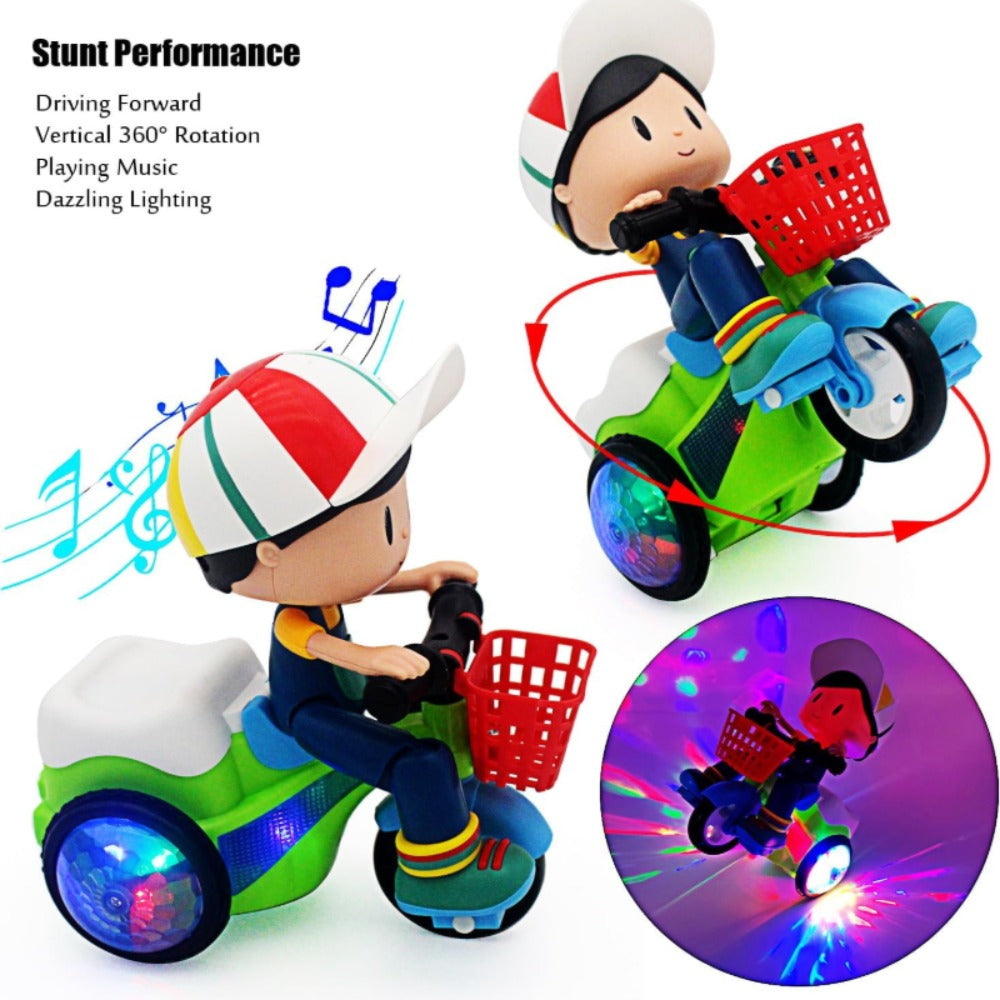 Push & Power Dual-Mode Stunt Vehicle for Toddlers Boys Girls, Birthday Christmas Gift (Multiple Colors) | Kids Electric Tricycle Toy Motorcycle with 360° - product image 6