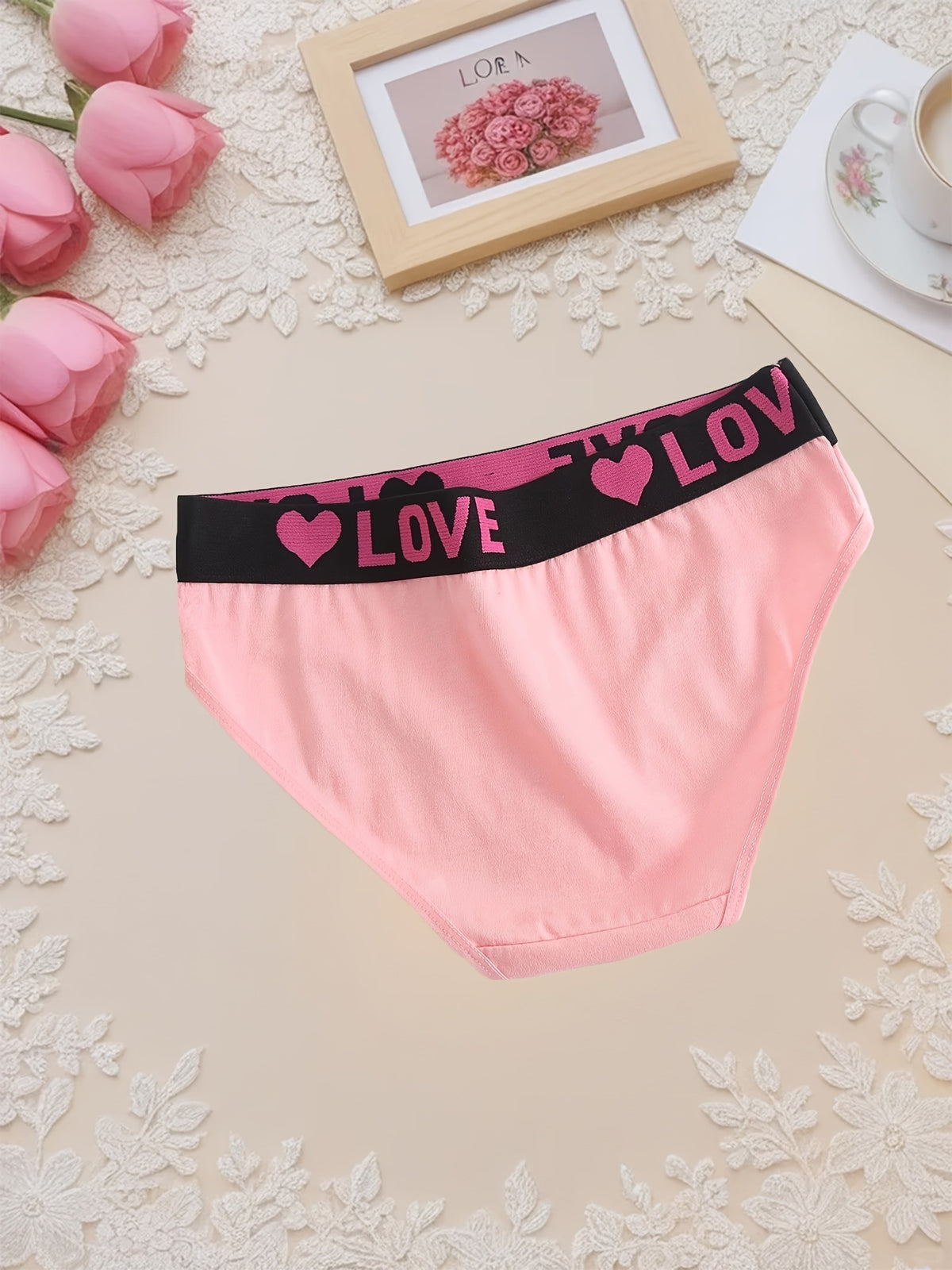 10pcs Loving Heart Ladies Panties Comfortable Breathable Women's Triangle Panties Wide Waistband - product image 9