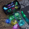 Illuminated Polyhedral Dice with Type-C Charging Case for D&D RPG Tabletop Games, Astral Shard Black, Glow in Dark Gift for Gamers – RGB LED DND Dice Set - product image 17