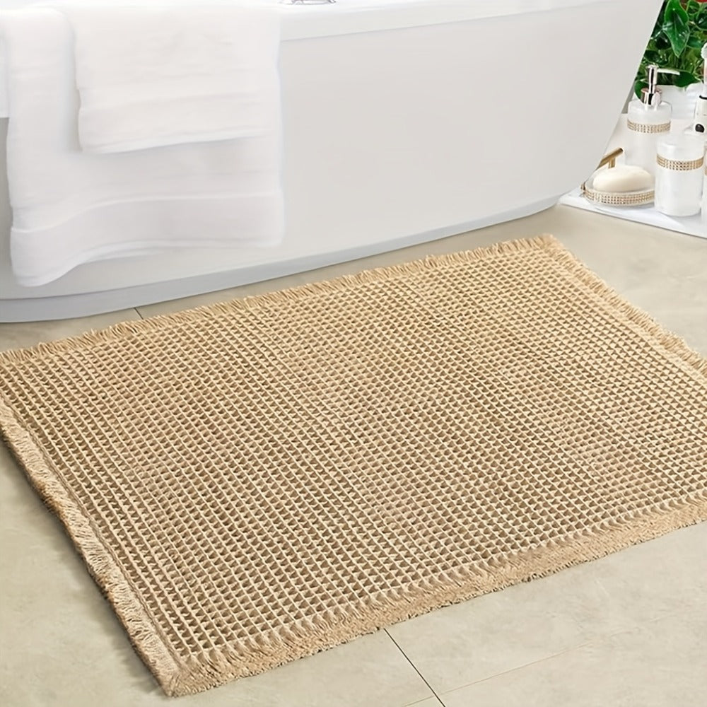 Non-Slip Bath Mat with Tassels Super Absorbent Ultra Soft Machine Washable Bathroom Rug with Anti-Skid Backing 2 Sizes - product image 5