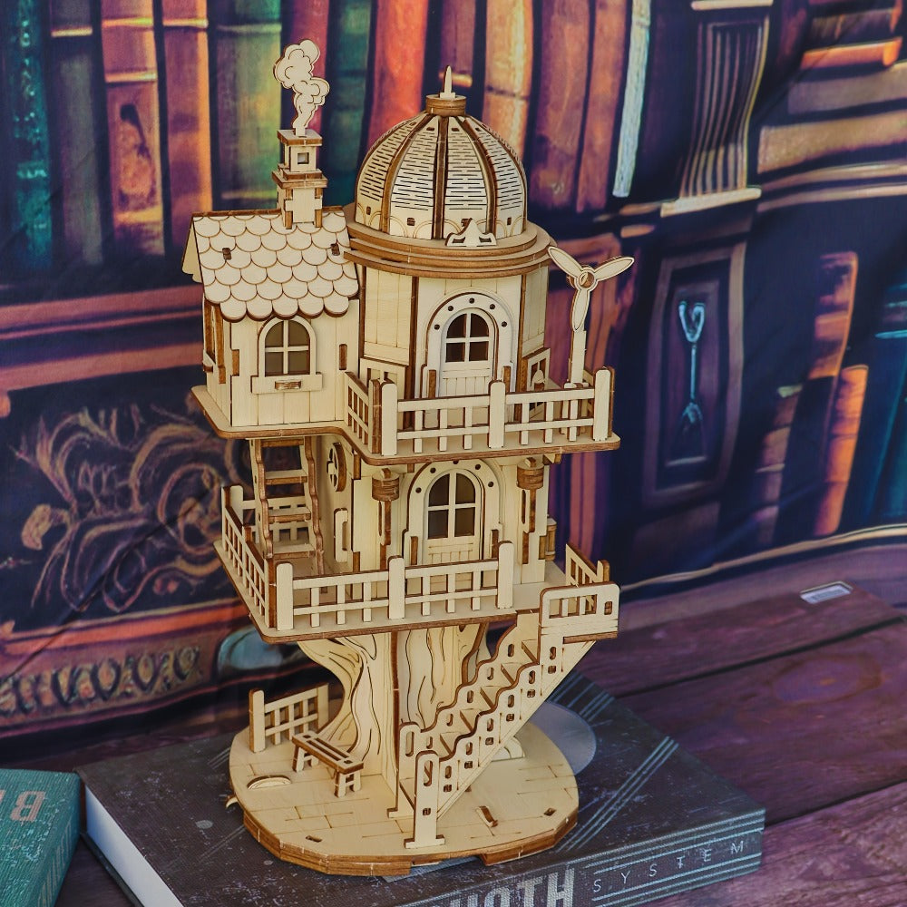 DIY Wooden Assembly Puzzle, Choose Fisherman's Hut / Treehouse / Cowboy Bar, STEM Brain Teaser Craft Kit, Unique Birthday & Holiday Gift – 3D Wood Model Kit - product image 4