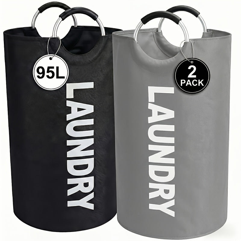 2pcs Large Laundry Basket | Foldable, Elevated, High Quality With Half Ring Handle Design | Brand: Moonrise - product image 15