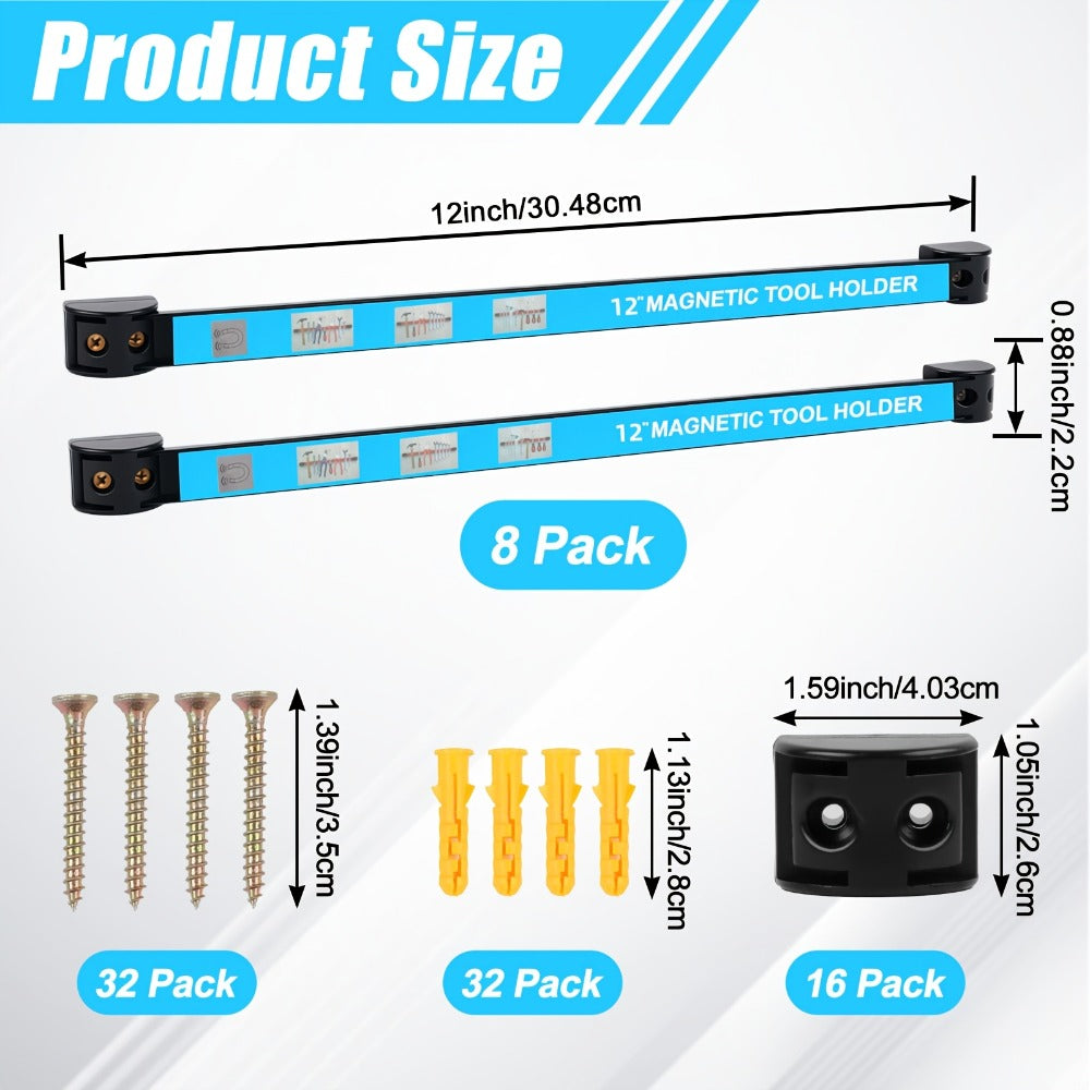 Magnetic Tool Bar Wall Mount Tool Holder 12/18 Inch – Heavy Duty Iron Magnetic Knife Strip & Tool Rack for Kitchen, Workshop & Garage | Wall Mounted Tool Organizer for Knives, Chis - product image 16