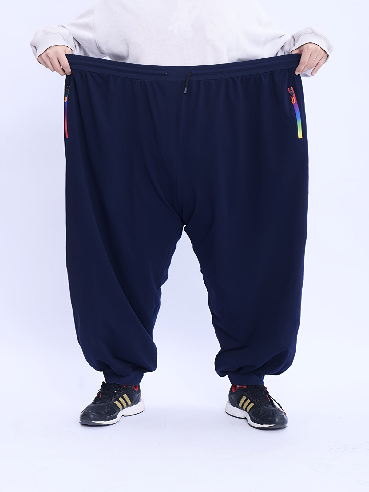 Men's Plus Size Casual Sports Trousers 2XL-9XL - Loose Fit, High Stretch, Zipper Closure, All-Season Comfort, Weekend Casual Attire, Casual Sports Apparel - product image 3