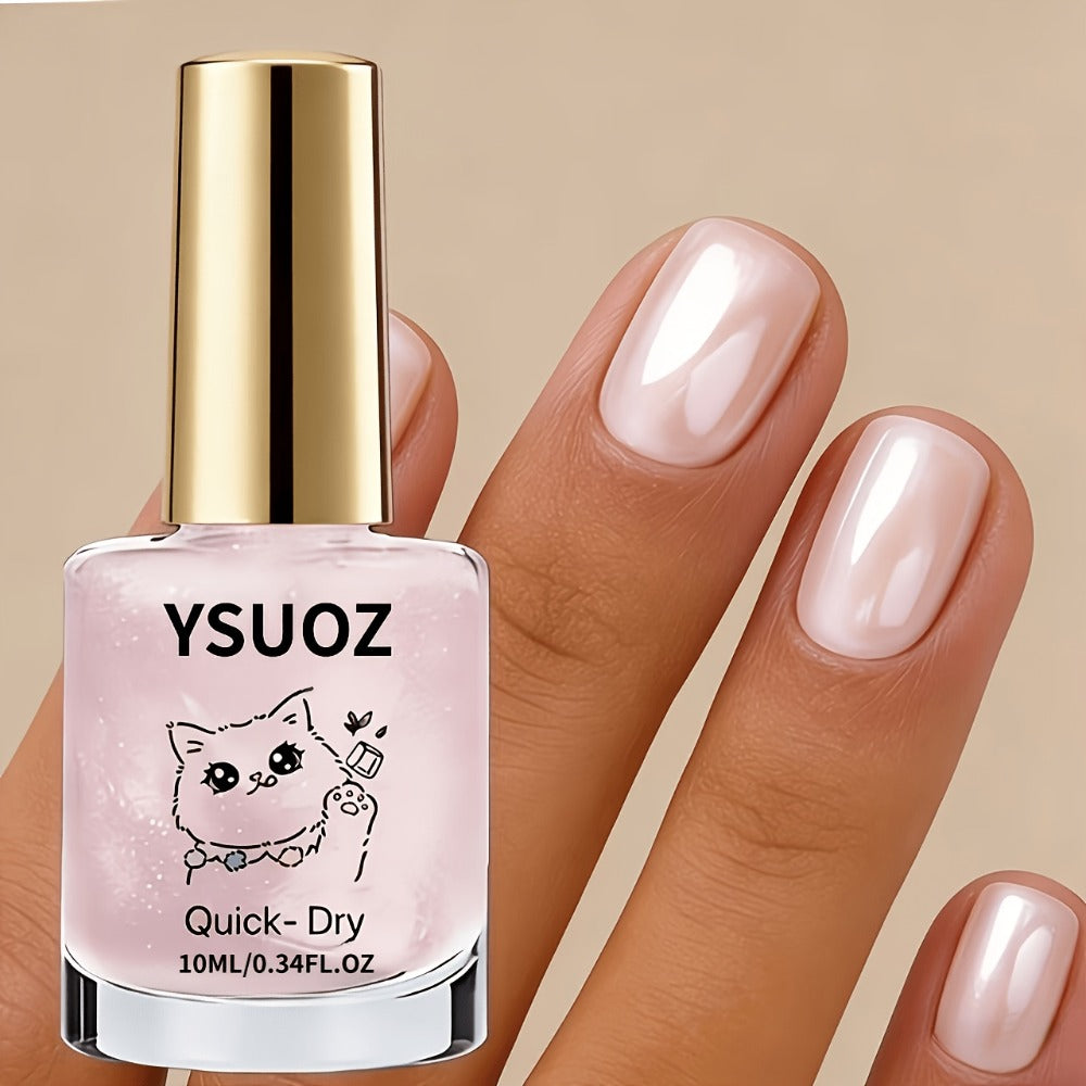Nail Strengthening Oil with Pearl Effect Quick Dry No UV Lamp Needed - Mother of Pearl Nail Hardener Brightens Weak Soft Brittle Nails, Air Dry Formula for Women Home & Travel Use - product image