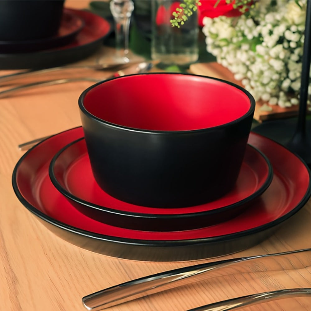 Ceramic Dinnerware Set for 4 – Porcelain Plates Bowls Cups Matte Finish Dishwasher Microwave Oven Safe Stoneware Tableware Scratch Resistant for Restaurant Kitchen Wedding Annivers - product image 9