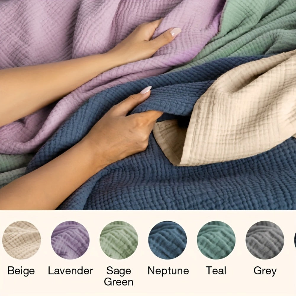 Muslin Blanket 100% Cotton 6-Layer – Breathable Soft Gauze Throw for Couch & Bed, All Season, Machine Washable, 13 Colors, 5 Sizes - product image 14