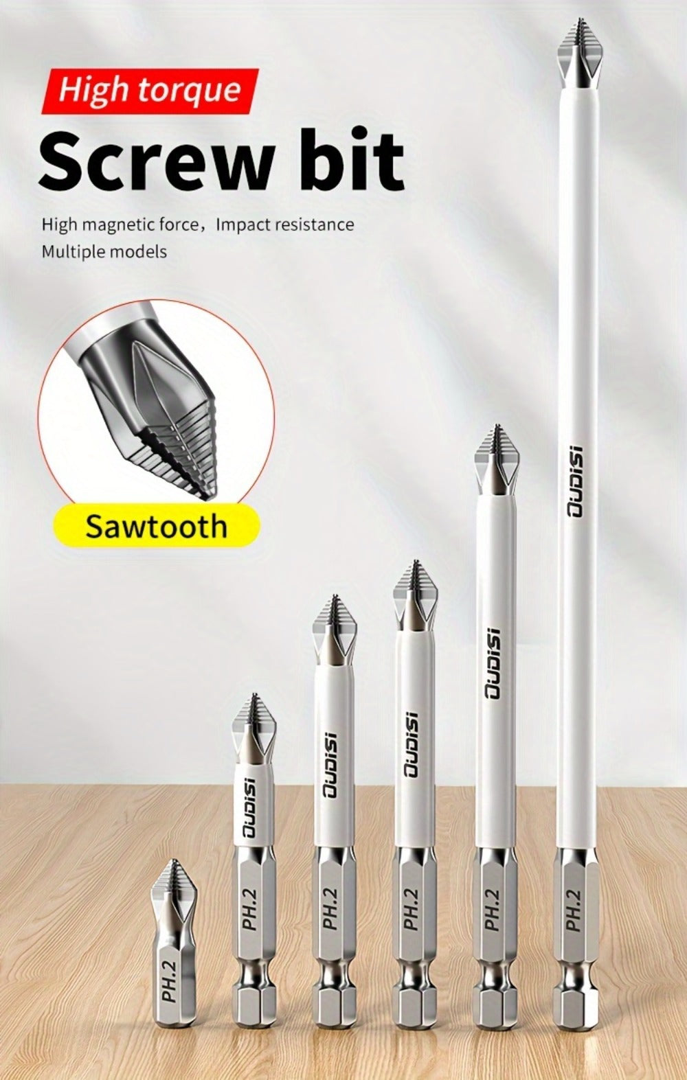 Magnetic Screwdriver Bits Set 6pcs, Phillips Cross Drill Bits with High-Strength Impact Resistance & Non-Slip Design, Electric Screwdriver Bit Kit 25 50 65 70 90 150mm for Power Dr - product image 11