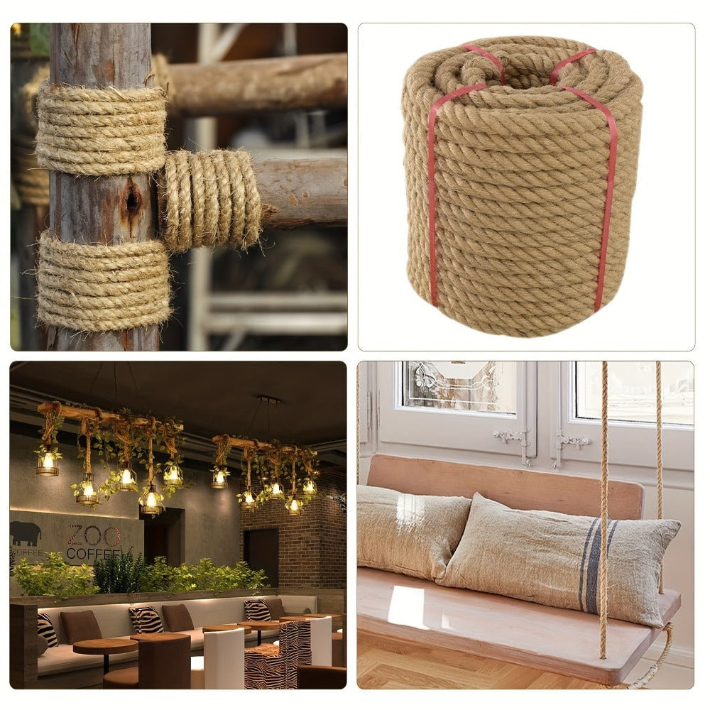 Manila Rope Natural Jute Twisted Hemp Rope – 3/4" 1" 1-1/4" 1.5" Thick Heavy Duty Outdoor Rope for Swing Bed Hammock Railing Crafts Tug of War Landscaping Gardening Bundling Home D - product image 10