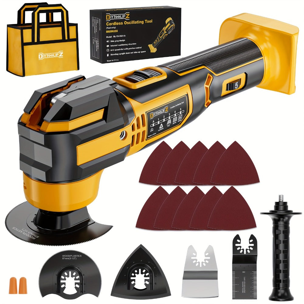 Oscillating Multi Tool Brushless Cordless Compatible with DeWalt 20V / 18V Battery – 21000 OPM Variable Speed, 4.5° Oscillating Angle, Anti-Vibration, Wood Cutting Blades & Sanding - product image 5