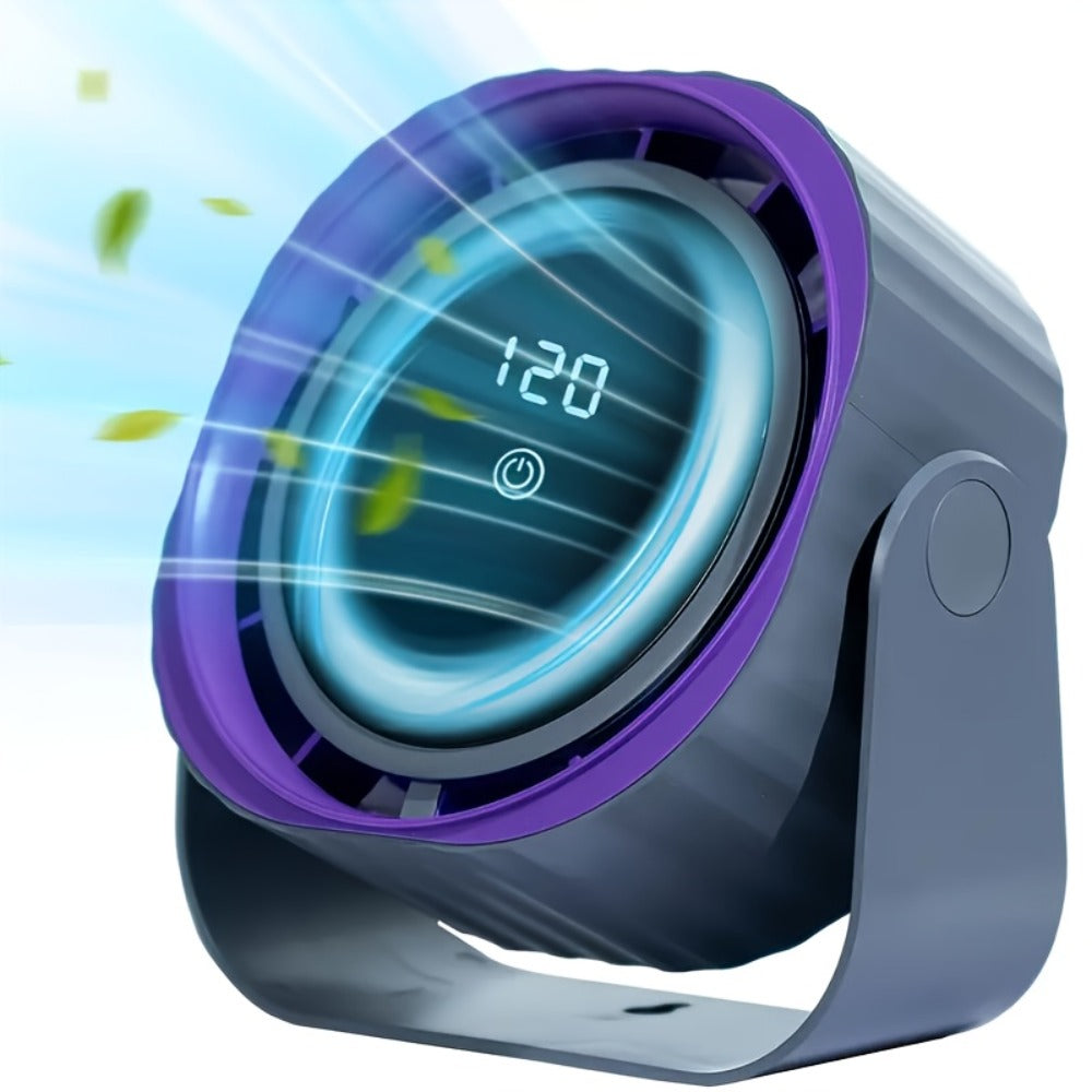 Wall Mount Fan Desktop 5400mAh Battery 5-Speed Digital Display Silent USB Rechargeable Portable for Office Bedroom Bedside Travel Camping Wall Mounted or Tabletop - product image