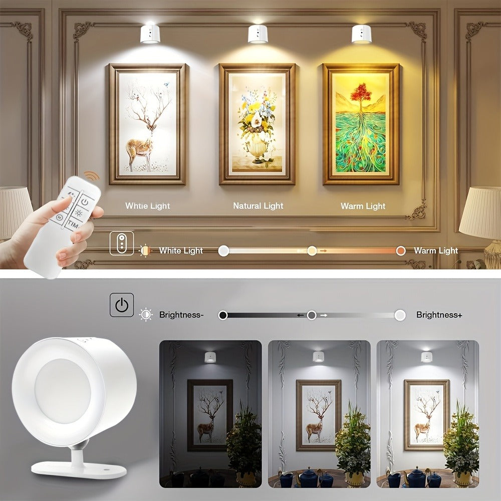 USB Rechargeable LED Wall Light 2 Pack – 360° Rotating Magnetic Ball Touch Control Reading Lamp with 3 Color Temps – Wireless Wall Mounted or Desktop Light for Bedroom Living Room - product image 15