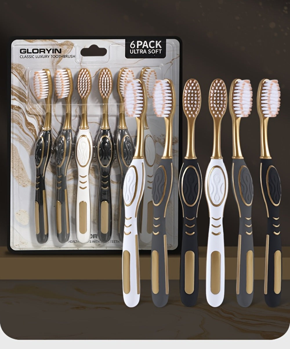 Gloryin Soft Bristle Toothbrush Set Anti-Slip Olive Handle Full Size Head Gentle Gum Care Daily Oral Hygiene for Adults Couples Household Travel 6pcs 12pcs Value Pack - product image 12