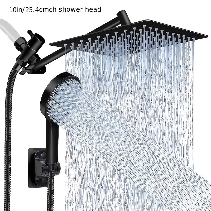 Shower Head, High Pressure Rainfall/Handheld Shower Combo With Extension Arm, 9 Settings, Anti-Leak Shower Head With Holder, Height/Angle Adjustable, Chrome - product image 9